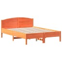  Sengeramme med hodegavl voksbrun 135x190 cm heltre furu 8721012427969