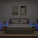  Nattbord med LED 2 stk sonoma eik 35x39x55 cm 8721012253384