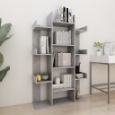 vidaXL Bokhylle betonggr? 86x25,5x140 cm sponplate