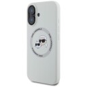 Karl Lagerfeld Silicone Double Heads And Circle MagSafe case for iPhone 16 beige