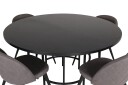 Copenhagen Spisegruppe 140 cm Rund med 4 Velvet Stoler - Sort