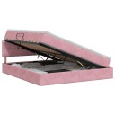 vidaXL Seng med Oppbevaring med hodegjerde Rosa 140 x 200 cm Fløyel