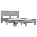 Sengeramme grå sonoma 140x190 cm konstruert tre og metall 8721102615115