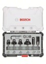 Bosch 6 Deler Fresejern Sett for Bløtt Tre til Elektroverktøy