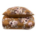 Borg Living Organisk putetrekk - 60x63cm - Bomullssateng - Burned Curry - Flowers & Dots