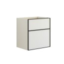 Dansani Inzo Alu-ramme Svart Underskap 2 Skuff Hvit Matt / 60cm
