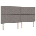  Boksfjærseng med madrass & LED Taupe 200x200 cm Stoff