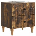  Nattbordskap 2 pcs Røkt Eik 43 x 34,5 x 48 cm Konstruert tre