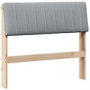  Polstret sengegavl Lysegrå 90 cm Massiv furu