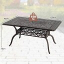 Terrassebord i aluminium med hull til parasoll – 150 x 90 cm