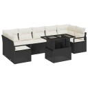 vidaXL Hagesofa Set 8 stk. 7-Antall seter Svart og krem polyrotting