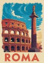 Rome Colosseum Column Plakat / 50x70