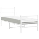 vidaXL Sengeramme i metall med hode- og fotgavl hvit 80x200 cm 8721012303201