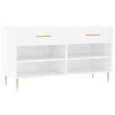 vidaXL Skobenk hvit 102x35x55 cm konstruert tre