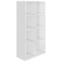 vidaXL Bokhylle/skjenk h?yglans hvit 66x30x130 cm sponplate