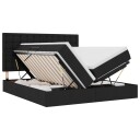  LED lagringseng med madrass Svart 180 x 200 cm Stoff