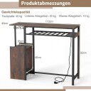 Barbord med RGB belysning glassholdere og USB porter