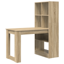  Skrivebord med hylle med lagring Sonoma eik 122 x 67 x 145 cm