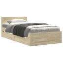  Sengeramme med hodegavl sonoma eik 90x190 cm konstruert tre 8721102856174