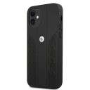 BMW Curve Perforert Lærdeksel til iPhone 12 Mini - Svart