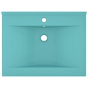 vidaXL Luksuriøs servant med kranhull matt lysegrønn 60x46 cm keramisk