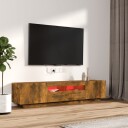 vidaXL TV-benksett med LED-lys 2 deler røkt eik konstruert tre