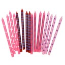 Bursdagskakelys Rosa farger 16 stk