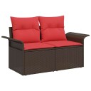 vidaXL Hagemøbelsofa med pute 141 x 62 x 69 cm polyrotting