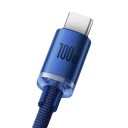 Baseus Crystal Shine 100W USB-C Kabel 2m Blå