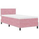  Box Spring Seng med Madrass & LED Rosa 80x200 cm Fløyel
