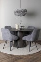Venture Home   Spisegruppe Lanzo med 4 stk stoler Rosie   Svart