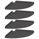 vidaXL Flytende hylle med hylle med lagring 4 pcs Svart 30 x 30 x 2 cm