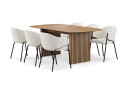 Bark Richeto Spisebord 180 cm med 6 Filip Spisestoler   Naturlig finish / Hvit Bouclé