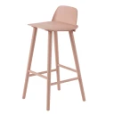 Muuto Nerd barstol 75 cMed fotstøtte i metall   Tan Rose