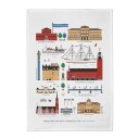 Citronelles Stockholm City kjøkkenhåndkle 50x70 cm hvit/multi