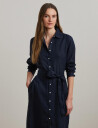 Lauren Ralph Lauren Linen Shirtdress   Navy   42