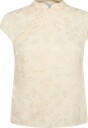 Mango Jacquard Top With Strap Neck   LIGHT BEIGE   S