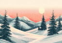 Snowy Winter Christmas Landscape Plakat Plakat / 100x150cm