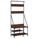  Klesstativ med skooppbevaring brun eik 80x40x184 cm 8721012196483