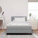  Box Spring Seng med Madrass og LED Lys Lys Grå 120x200 cm Stoff