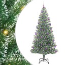  Kunstig Julesekk Snø Flocket med LED Lys Grønn og hvit 210 cm
