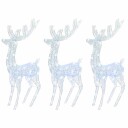 vidaXL Julereinsdyr XXL akryl 250 LED 3 stk 180 cm kaldhvit