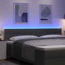  LED Hodegavl Linje Design Mørkegrå 200 cm Stoff