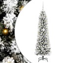  Kunstig juletre Grønn og hvit 150 cm PVC og Metall og Plast