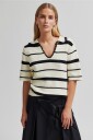 Second Female Topp Susi Knit Collar Natur