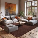 Ryetepper   Alba Natural Cotton Shaggy brun Størrelse: 80 x 250 cm