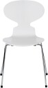 Fritz Hansen - 3101 Myran 4 Ben Lackad Vit Underrede Förkromat Stål Spisestoler Arne Jacobsen Hvit Metall/tre