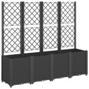 Plantekasse med espalier svart 160x40x140 cm PP