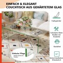 Salongbord glassbord U formet sidebord laget av herdet glass 108 x 50 x 35 cm