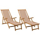 vidaXL Sammenleggbar solstol 2 stk. 3 Posisjon Solid Eucalyptus Tre